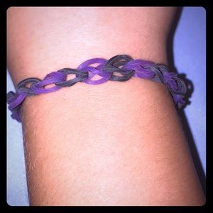 Purple and black charm bracelet